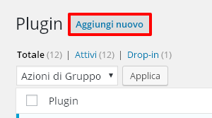 Aggiungi nuovo plugin WordPress