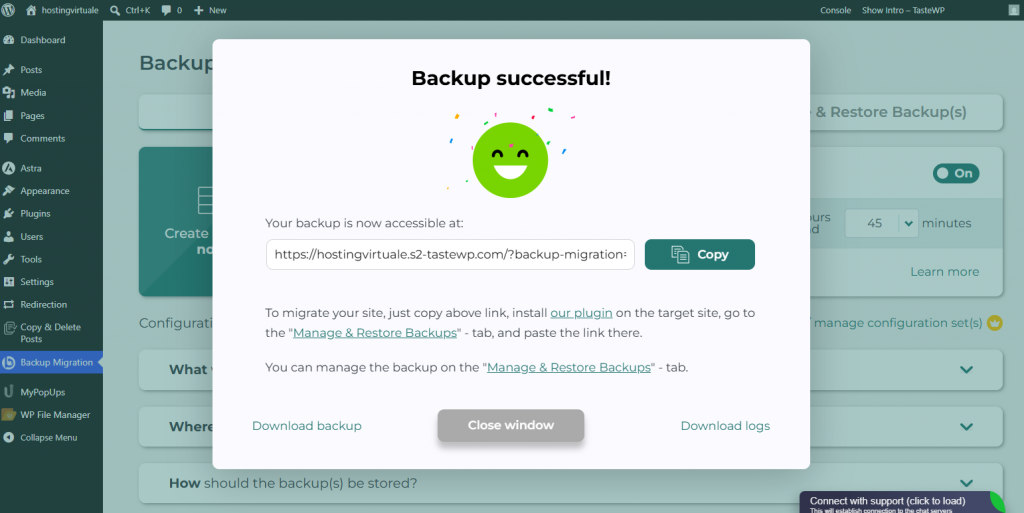 Backup completato in pochi minuti
