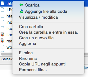 Modificare i permessi dei file via ftp