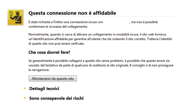 Connessione non sicura