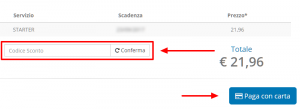 Codice sconto: inserimento codice