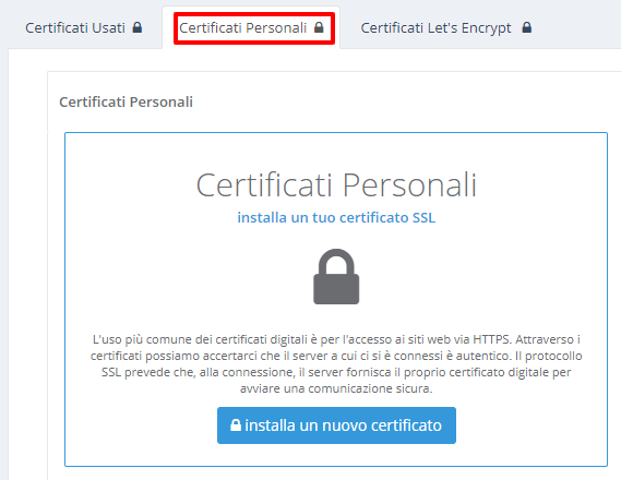 HVCP: Certificato SSL personale