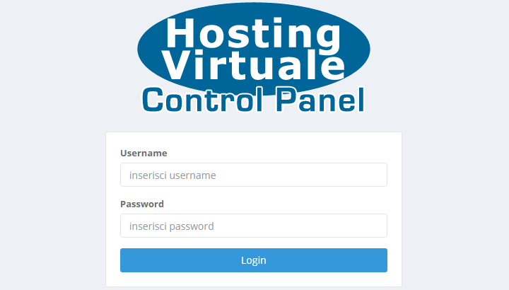 pannello di controllo hosting
