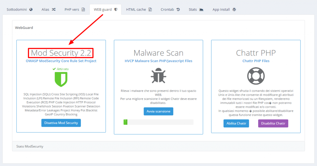 HVCP modsecurity web application firewall