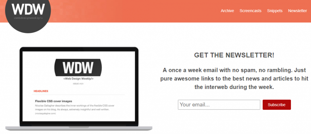 Newsletter Web Design Weekly