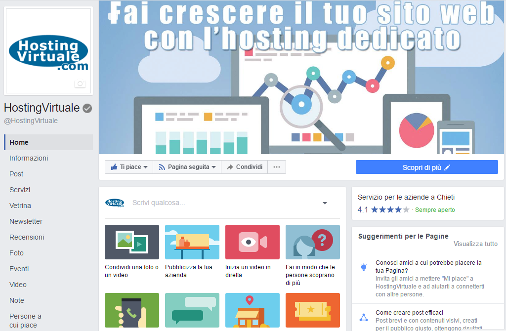 Pagina Facebook HostingVirtuale