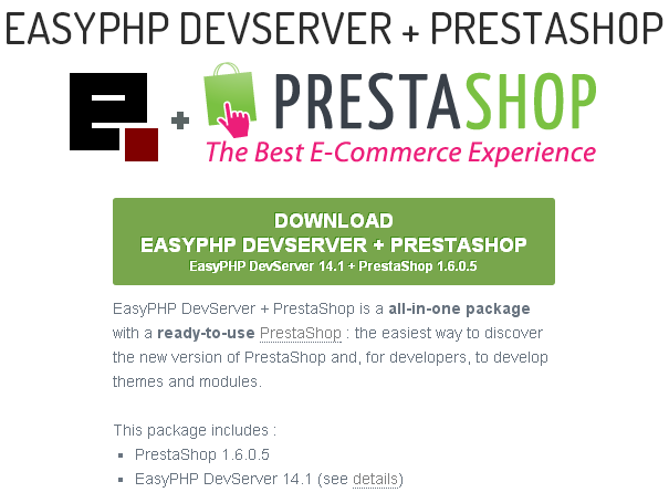 PrestaShop con easyPHP