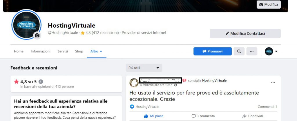 Recensioni su Facebook