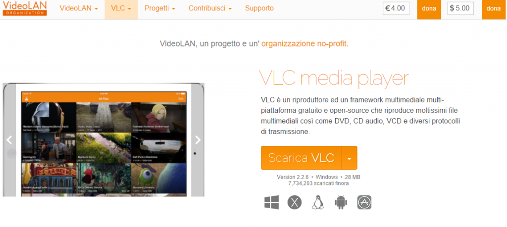 registrare video con VLC