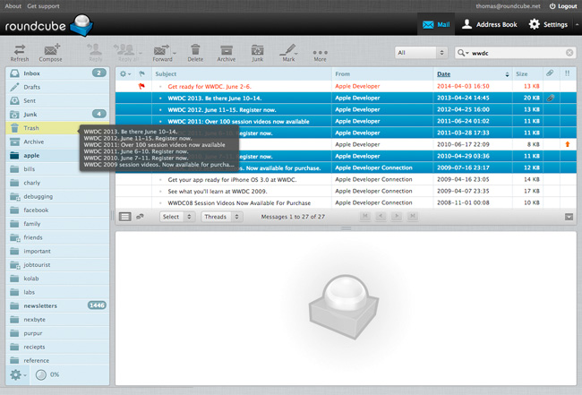 RoundCube nuova webmail