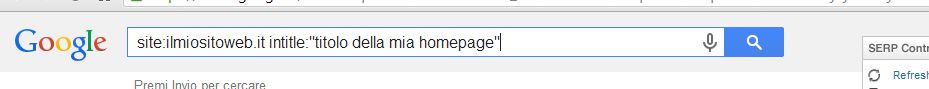 Istruzioni Google site e intitle