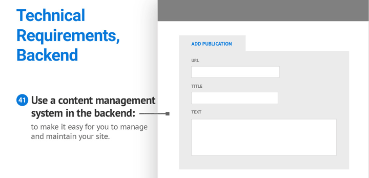 Altri requisiti di un sito web