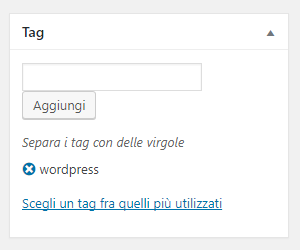 Inserire un tag wordpress nell'articolo