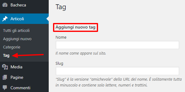 tag wordpress