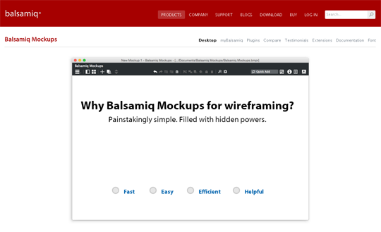 Balsamiq mockups