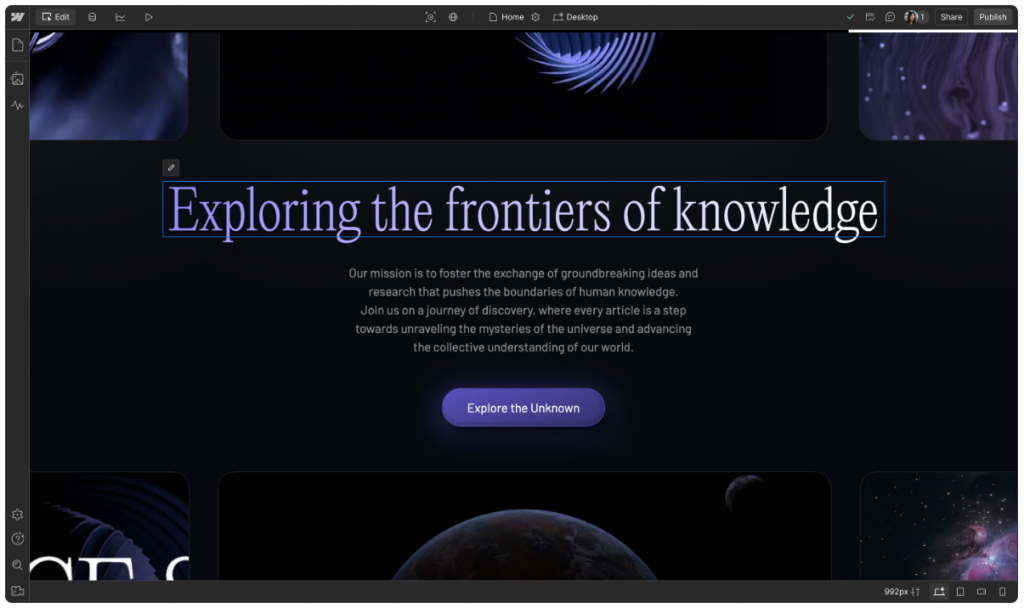 Web flow Edit Mode