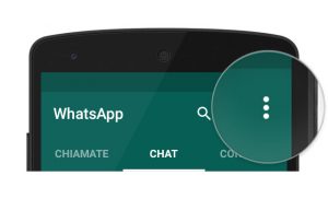 whatsapp menu | menu chiamate | menu chat