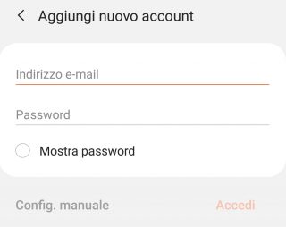 aggiungi nuovo account