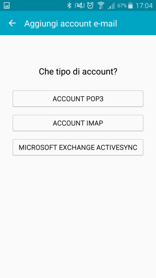 configurazione mail android-scelta-tipo-account