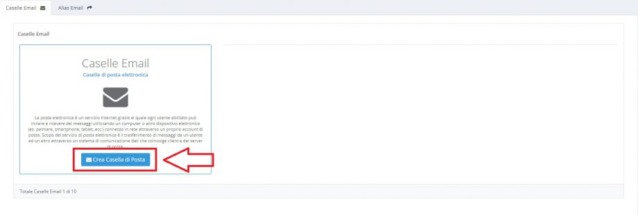 crea casella di posta