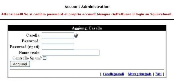 Creare email casella