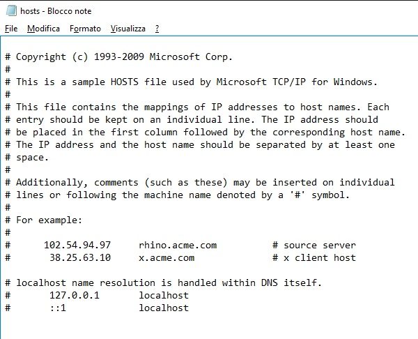 File hosts windows