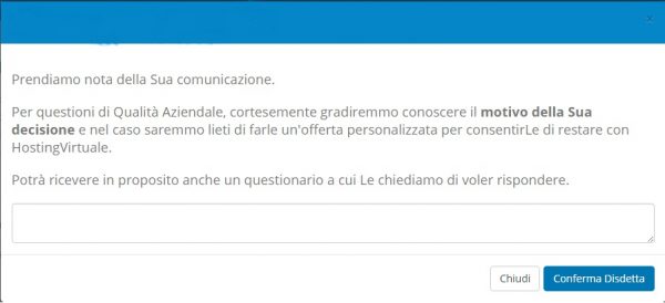 pannello clienti conferma disdetta